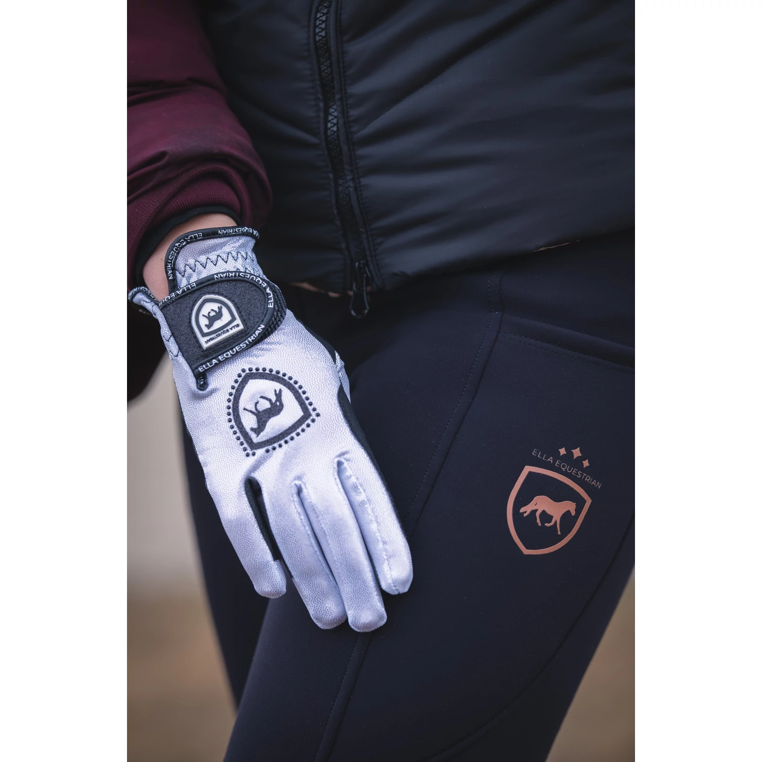 Riding Gloves Sparkle White