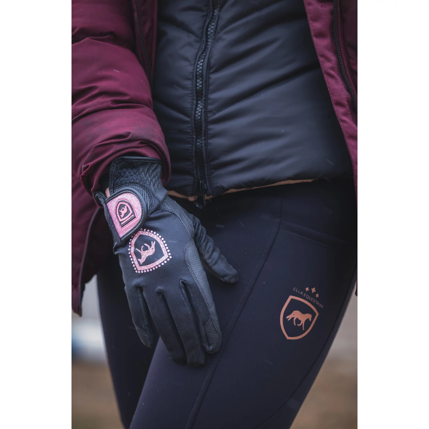 Riding Gloves Sparkle Pink